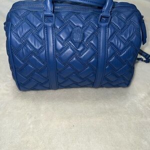 Kurt Geiger London, the Kensington Drench Quilted Boston Blue Satchel Bag